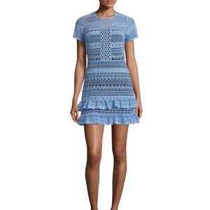 PARKER Darcy Lace Tiered Hem Mini Dress